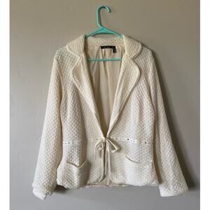 Vice Versa Ivory Wool Blazer Size Large